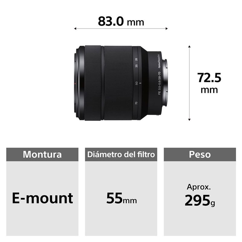 FE 28-70 mm F3,5-5,6 OSS | Sony Store Chile - Sony Store Chile