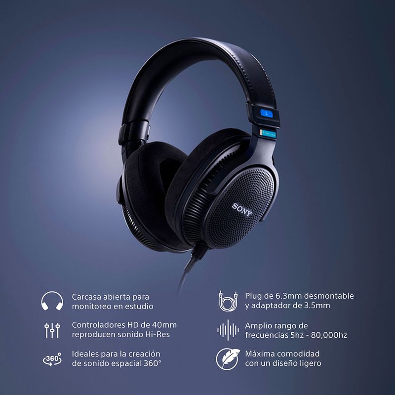 Audífonos Open-Back para estudio profesional MDR-MV1 | Sony Store